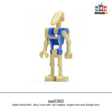 Figurine Star Wars Battle Droid Pilot - Blue Torso with Tan Insignia, Angled Arm and Straight Arm, réf. sw0360