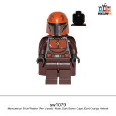 Figurine Star Wars Mandalorian Tribe Warrior (Pen Varad) - Male, Dark Brown Cape, Dark Orange Helmet, réf. sw1079