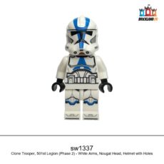 Figurine Star Wars Clone Trooper, 501st Legion (Phase 2) - White Arms, Nougat Head, Helmet with Holes, réf. sw1337