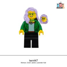 Figurine Town Woman, Green Jacket, Lavender Hair, réf. twn447